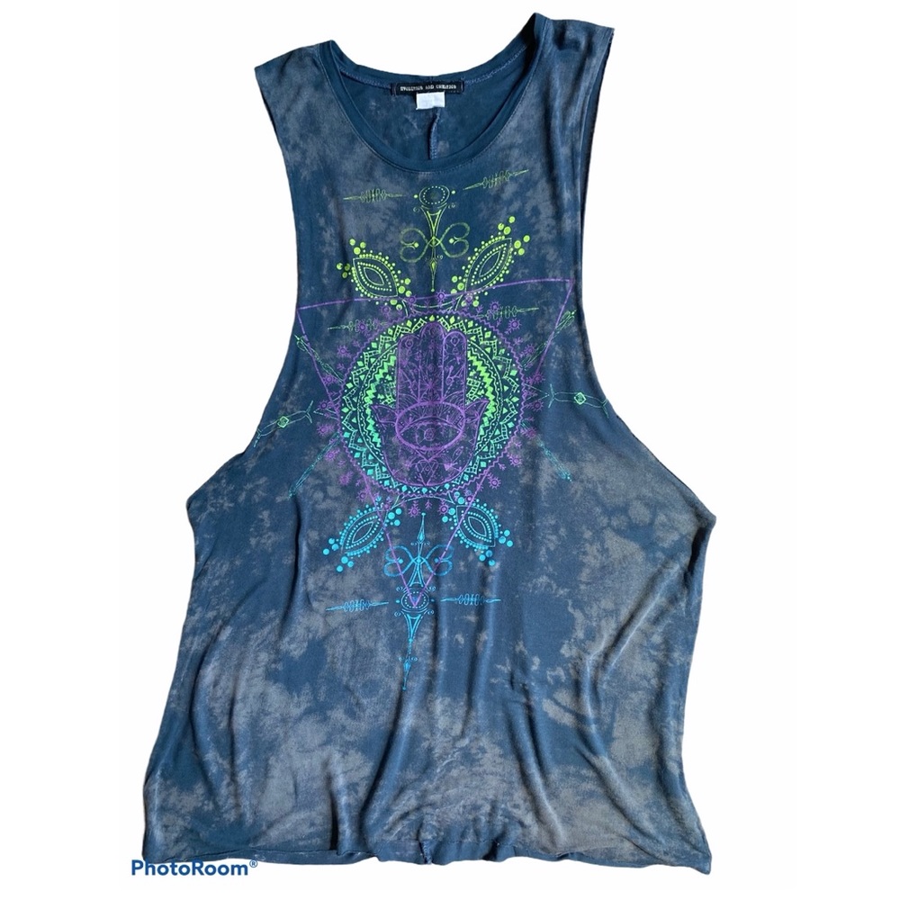 Evolution and Creation Tank Top Tunic Hamsa Yoga M